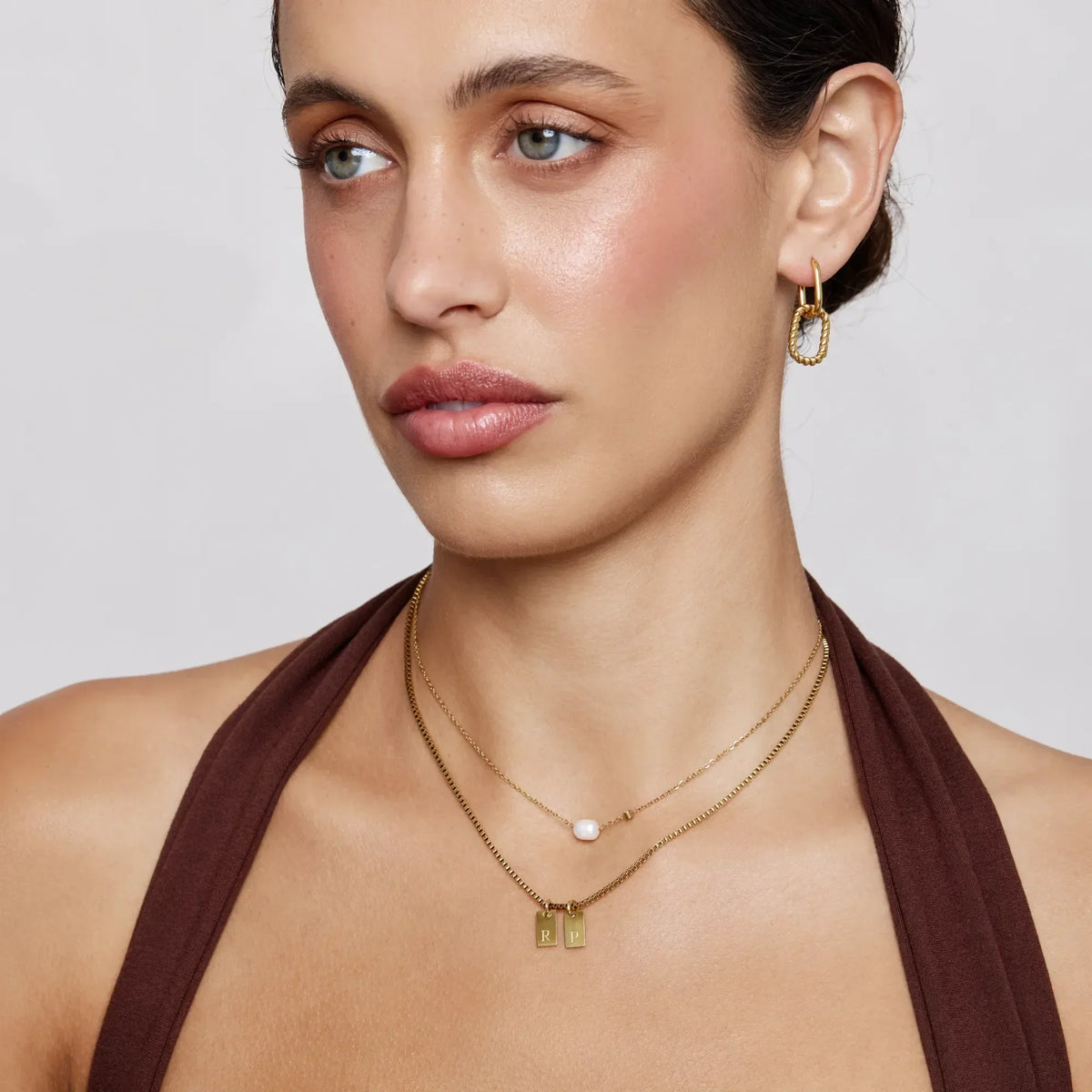 Tag Initial Necklace gold and silver options — Olivia Jewelry
