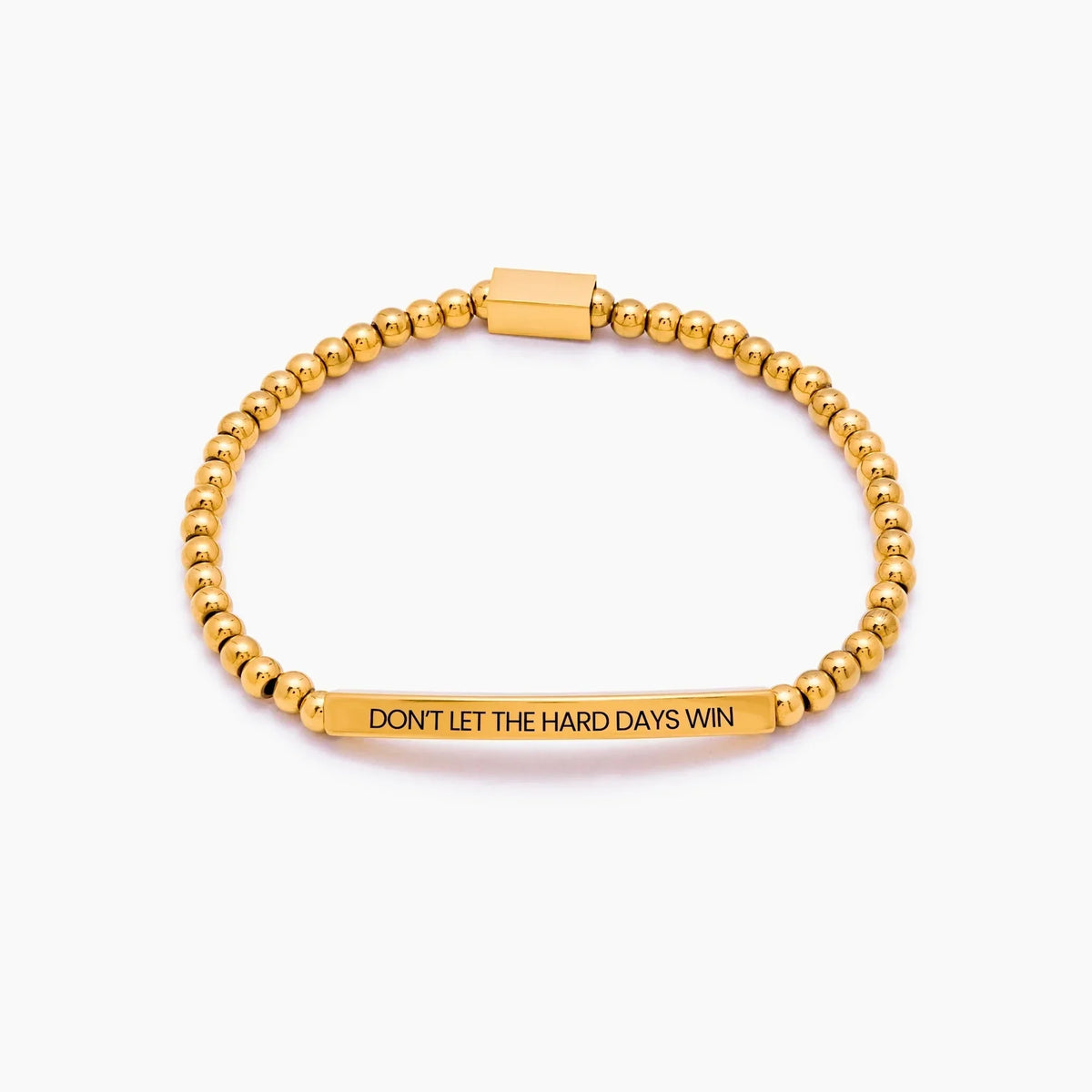 Beaded bracelet silver Don't Let The Hard Days Win — Olivia Jewelry