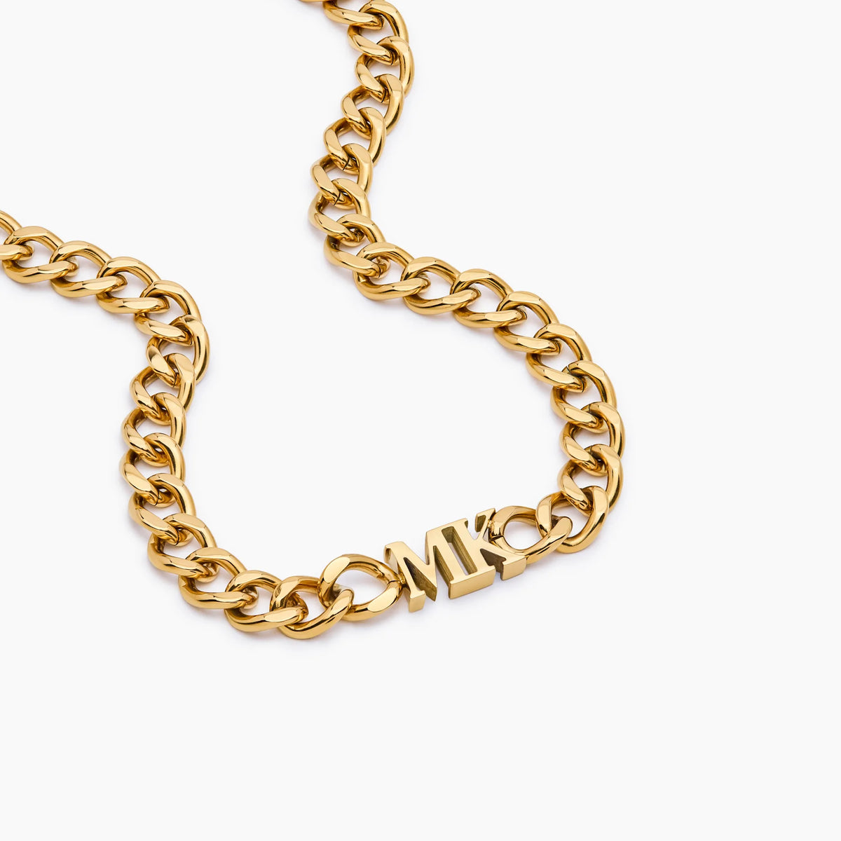 Gold initial choker necklace worn on model — Olivia Jewelry