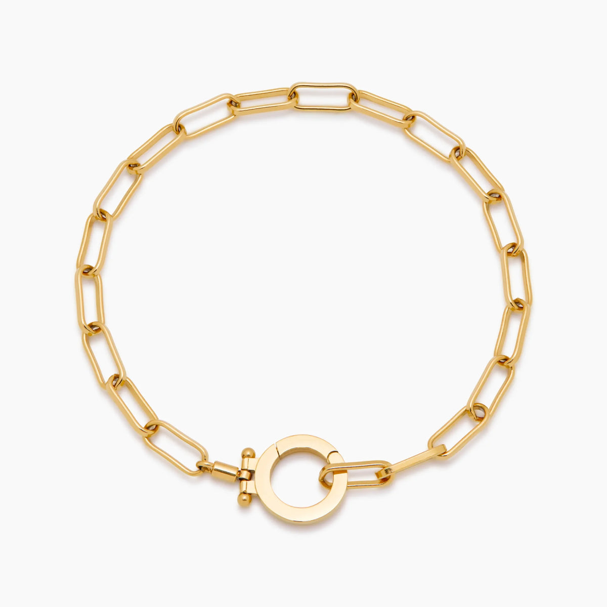 Essential paperclip chain bracelet gold — Olivia Jewelry