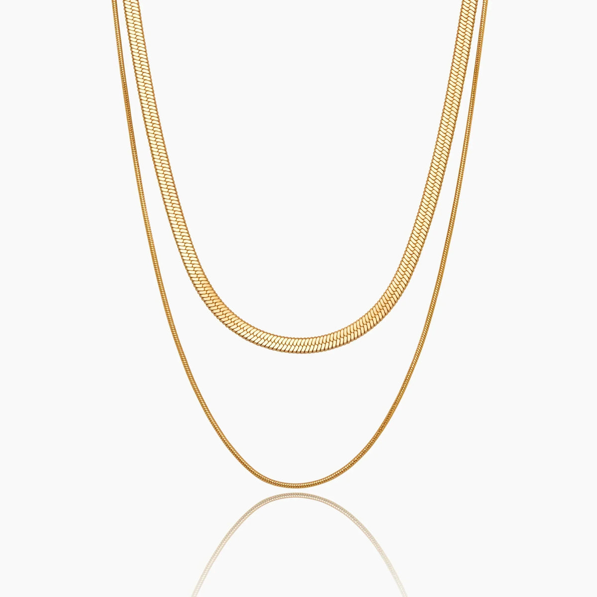 Double Snake Chain Layered Necklace