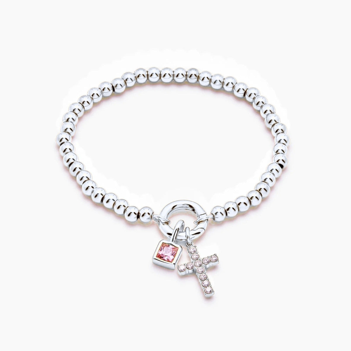 beaded-cross-birthstone-bracelet — Silver / Nov-Citrine