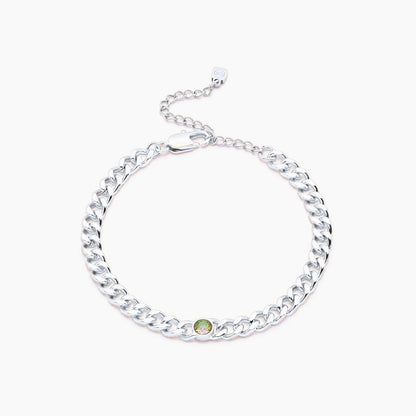 curb-chain-birthstone-bracelet — Silver / Nov-Citrine