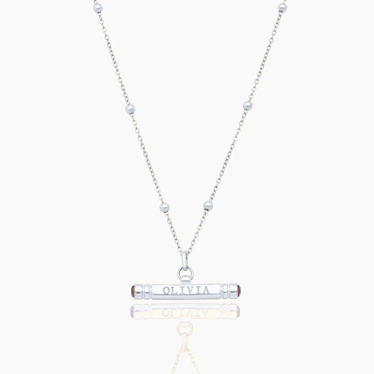 custom-name-birthstone-t-bar-necklace — Silver / Apr-Diamond