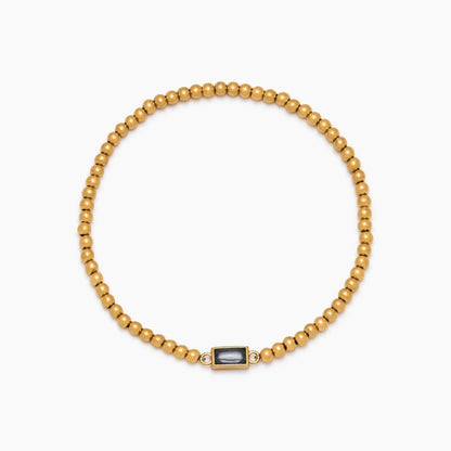 gold-beaded-birthstone-bracelet — Gold / Apr-Diamond