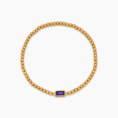 gold-beaded-birthstone-bracelet — Gold / Jun-Alexandrite