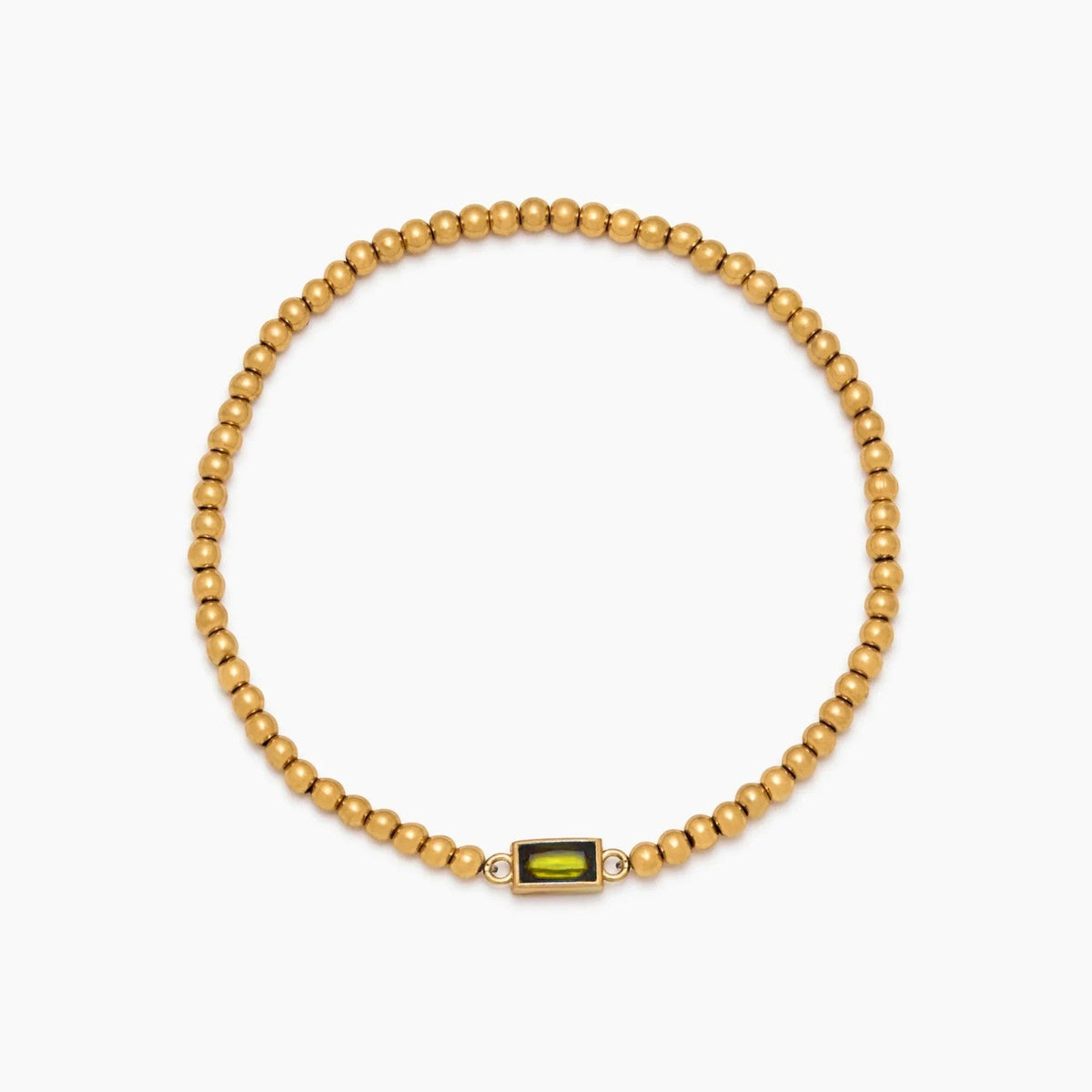 gold-beaded-birthstone-bracelet — Gold / Nov-Citrine