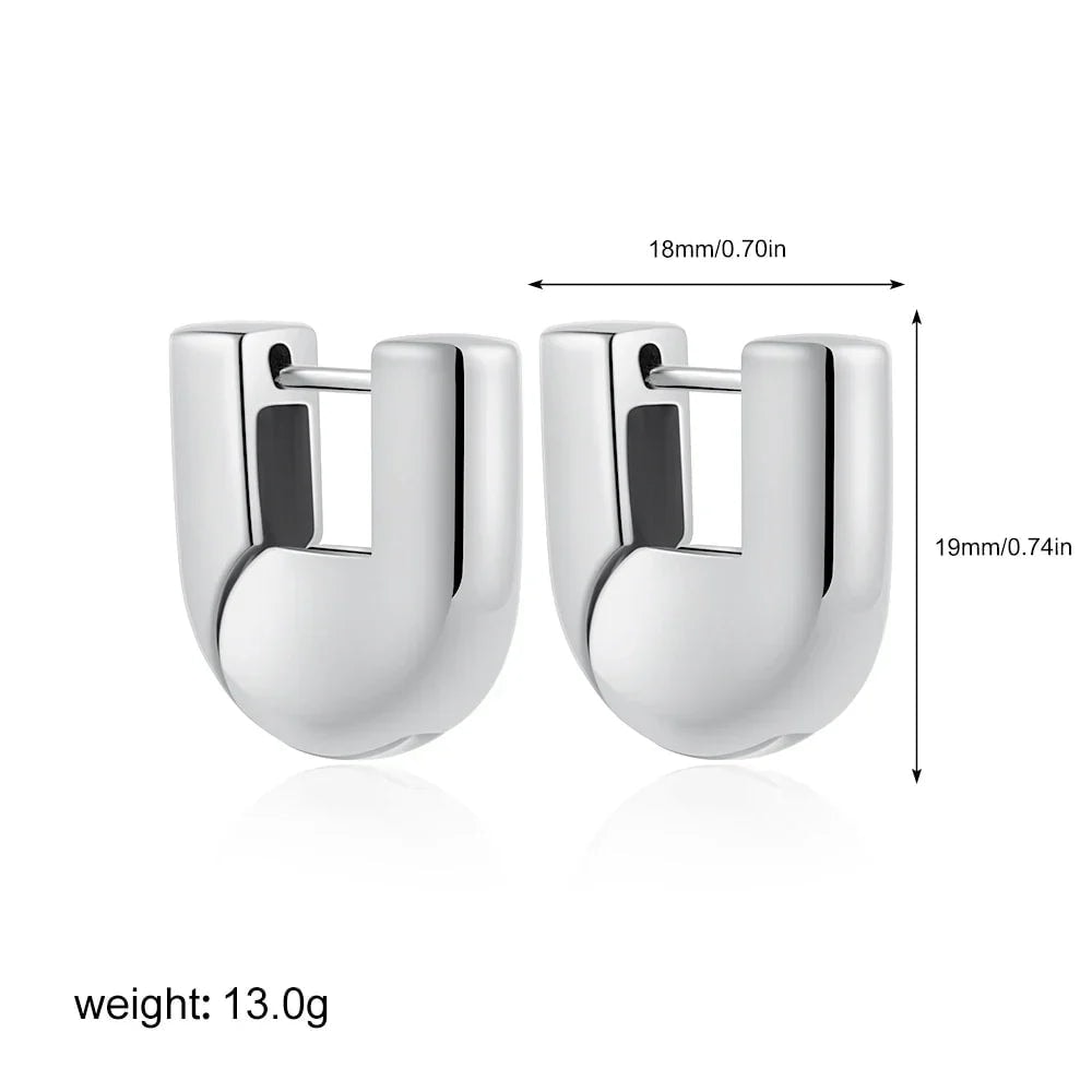 U-shaped hoop earrings