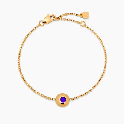 mini-birthstone-charm-bracelet — Gold / Feb-Amethyst