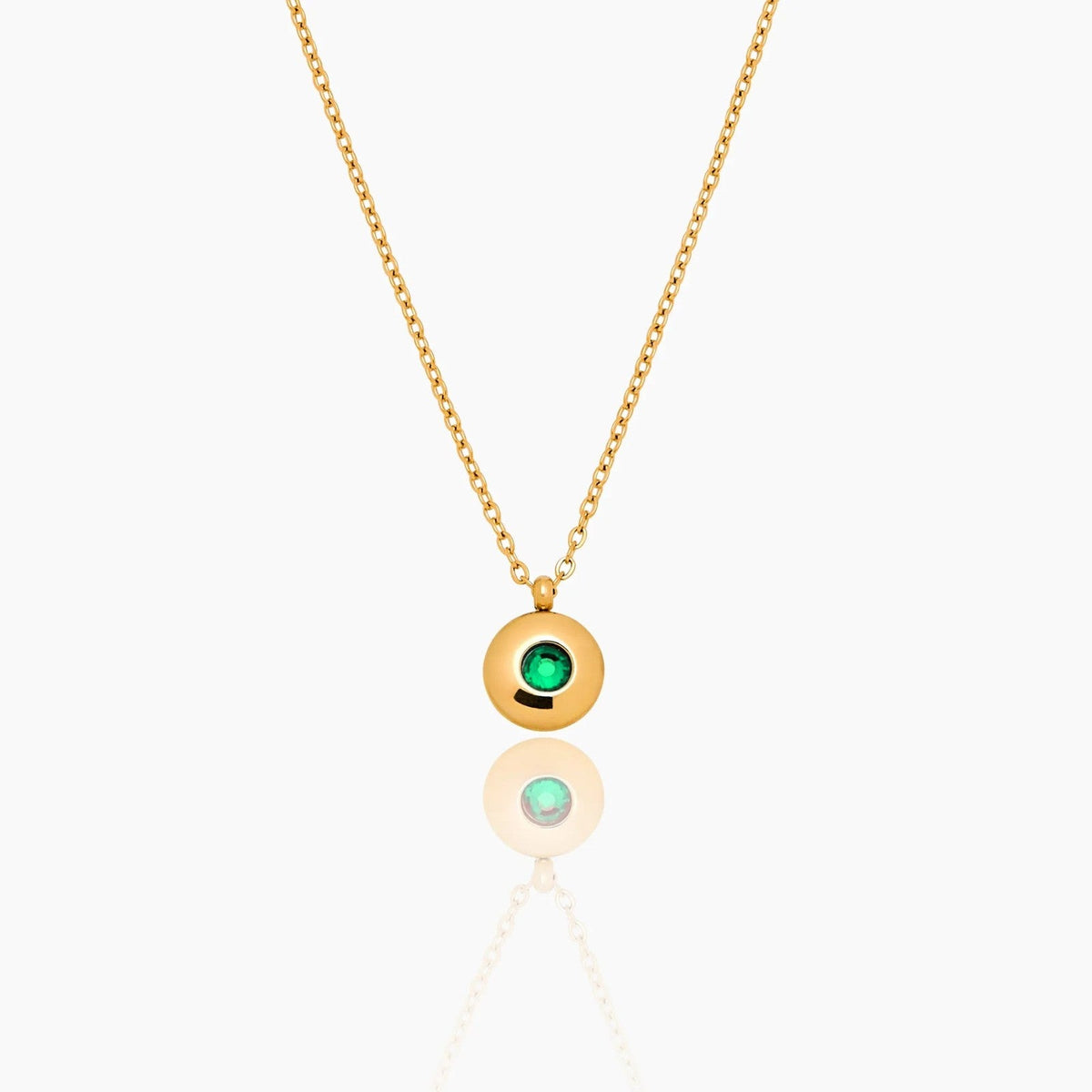 mini-birthstone-pendant-necklace — Gold / May-Emerald