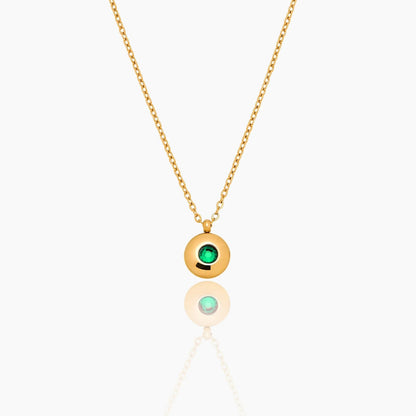 mini-birthstone-pendant-necklace — Gold / May-Emerald