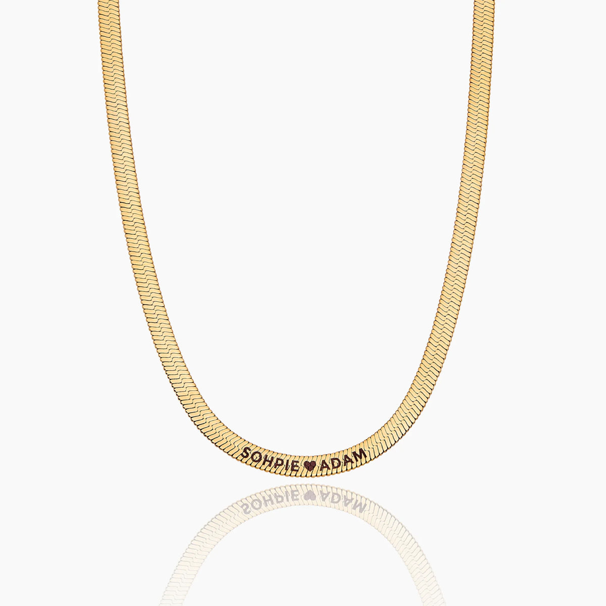 Engraved Herringbone Necklace